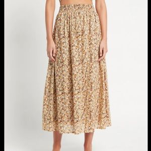 Faithfull the Brand Barletta Midi Skirt in Edelyn Floral Print NWT